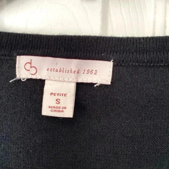 DB Established 1962 Black Pearl &rhinestone Beaded Cardigan size Small - Picture 3 of 5